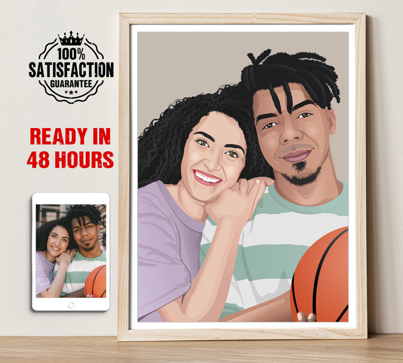 Realistic Couple Portrait Art