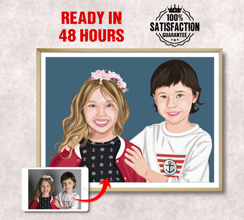 Realistic Couple Portrait Art