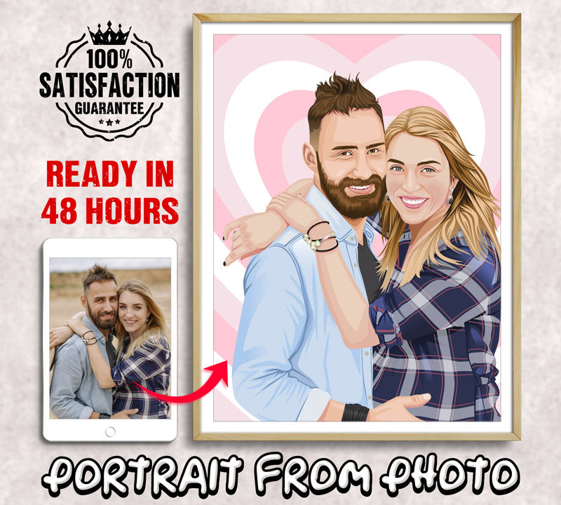 Realistic Couple Portrait Art