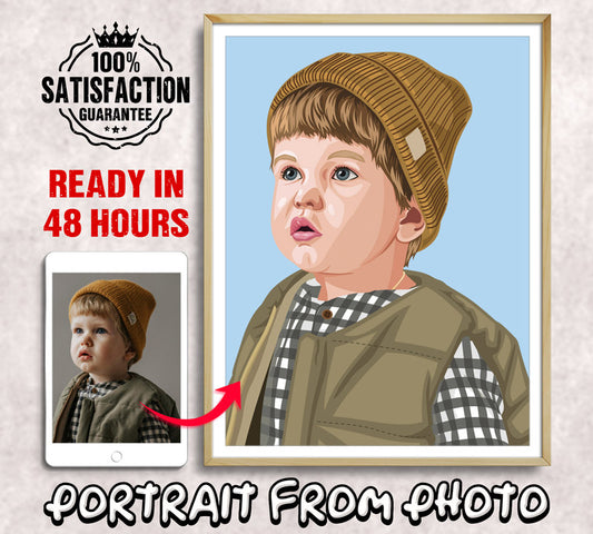 Realistic Kids Portrait Art